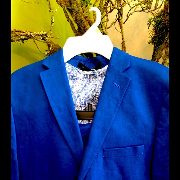 Boys Ralph Lauren blue linen suit.